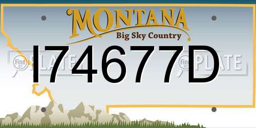 I74677D Montana License Plate