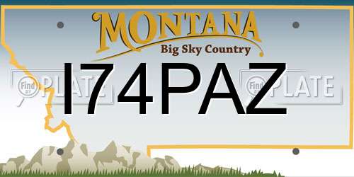 I74PAZ Montana License Plate
