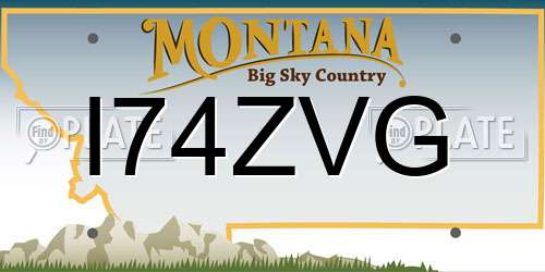 I74ZVG Montana License Plate
