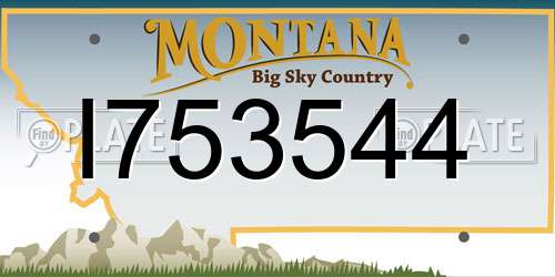 I753544 Montana License Plate