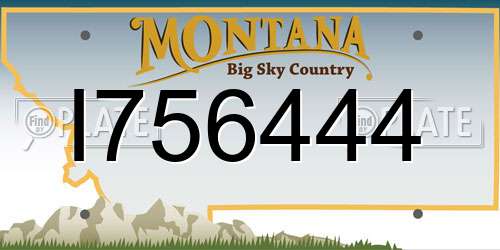 I756444 Montana License Plate