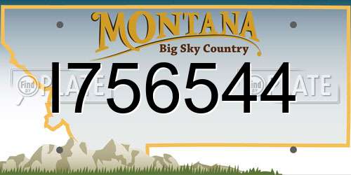I756544 Montana License Plate