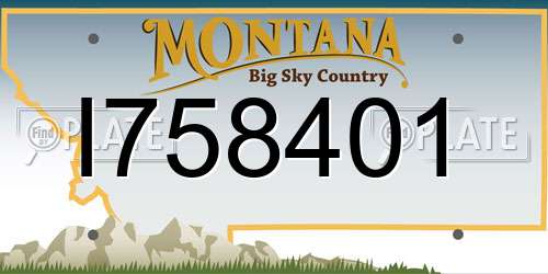 I758401 Montana License Plate