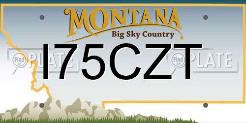 I75CZT Montana License Plate