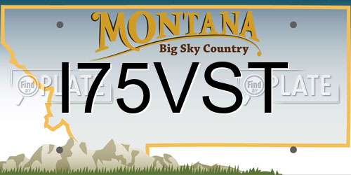 I75VST Montana License Plate
