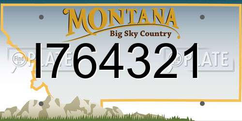 I764321 Montana License Plate