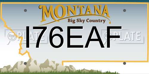 I76EAF Montana License Plate
