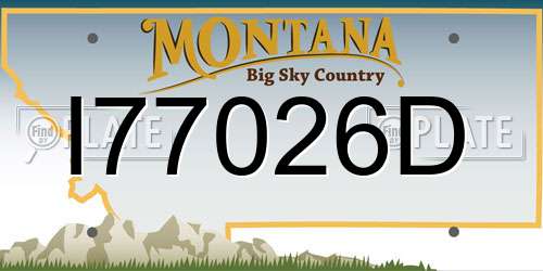 I77026D Montana License Plate