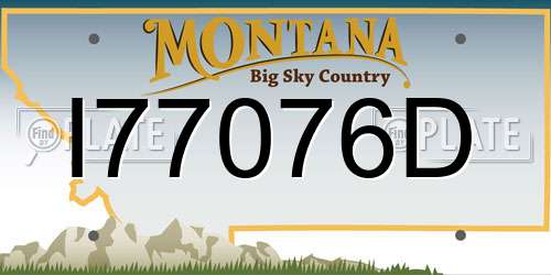 I77076D Montana License Plate