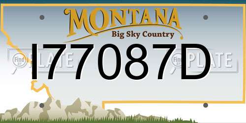 I77087D Montana License Plate