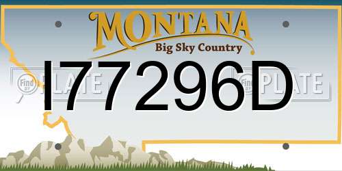 I77296D Montana License Plate