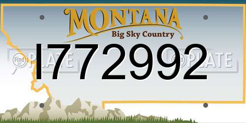 I772992 Montana License Plate