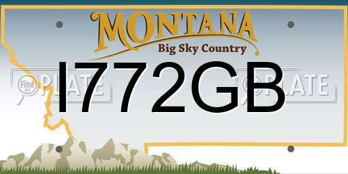 I772GB Montana License Plate