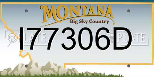 I77306D Montana License Plate