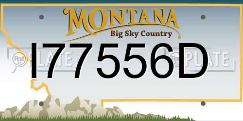 I77556D Montana License Plate