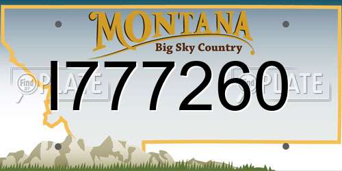I777260 Montana License Plate