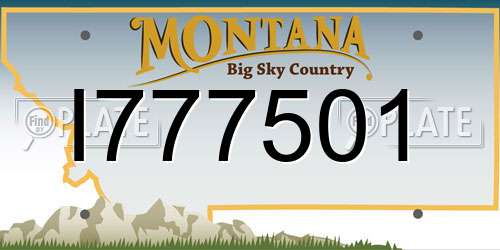 I777501 Montana License Plate