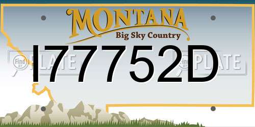 I77752D Montana License Plate