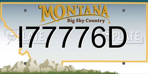 I77776D Montana License Plate