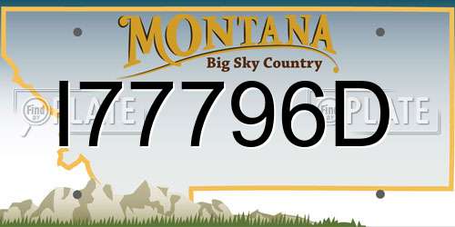 I77796D Montana License Plate