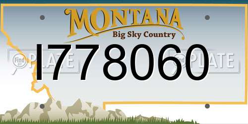 I778060 Montana License Plate