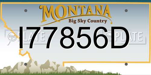 I77856D Montana License Plate