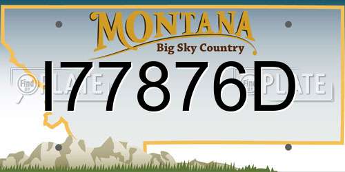 I77876D Montana License Plate