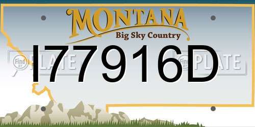 I77916D Montana License Plate