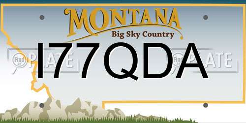 I77QDA Montana License Plate