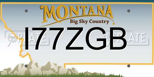 I77ZGB Montana License Plate