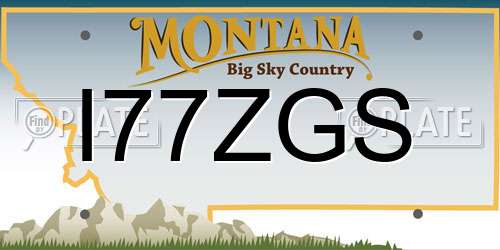 I77ZGS Montana License Plate