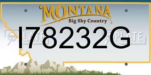 I78232G Montana License Plate
