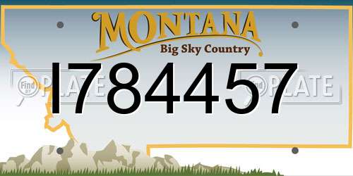 I784457 Montana License Plate