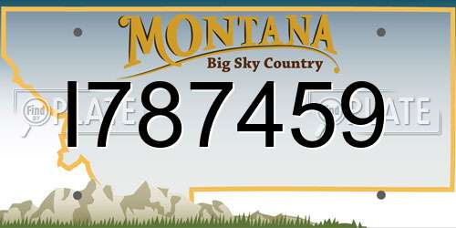 I787459 Montana License Plate