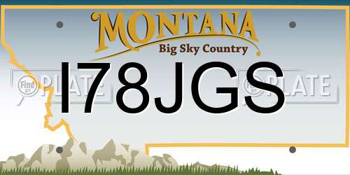 I78JGS Montana License Plate