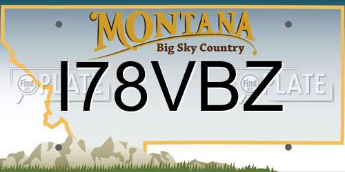 I78VBZ Montana License Plate