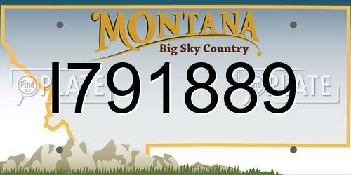 I791889 Montana License Plate