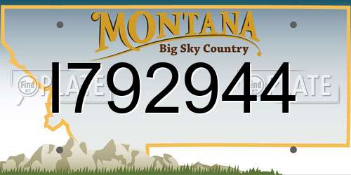 I792944 Montana License Plate