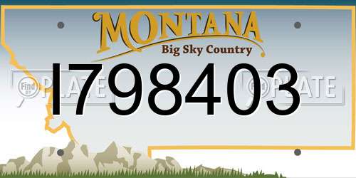 I798403 Montana License Plate