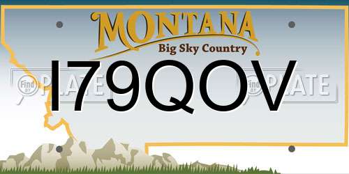 I79QOV Montana License Plate