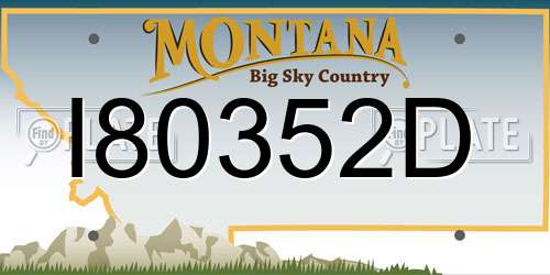 I80352D Montana License Plate