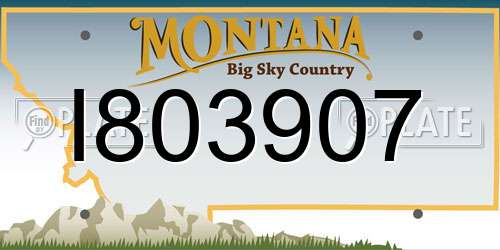 I803907 Montana License Plate