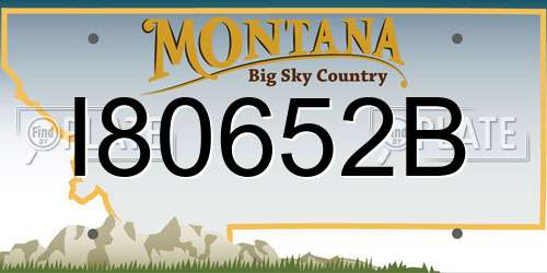 I80652B Montana License Plate