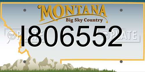 I806552 Montana License Plate