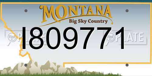 I809771 Montana License Plate