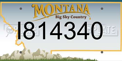 I814340 Montana License Plate