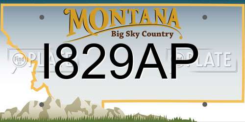 I829AP Montana License Plate