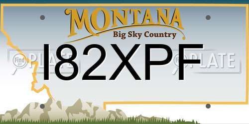 I82XPF Montana License Plate