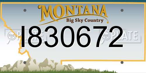 I830672 Montana License Plate