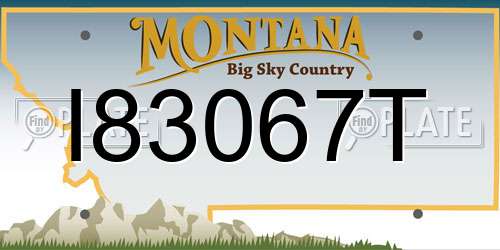 I83067T Montana License Plate